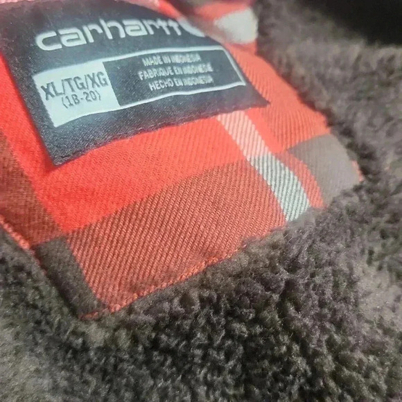 CARHARTT boys plaid long sleeve lined flannel unisex NWT - Picture 9 of 9